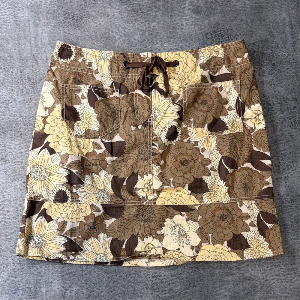 Neutral Floral Y2k Mini Skirt